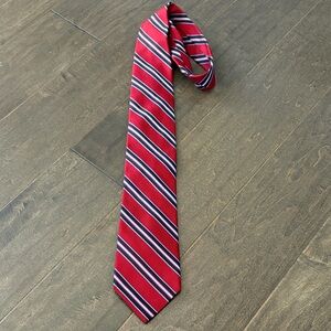 Daniel Cremieux Classic Red Tie with Blue Stripes